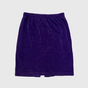 Vintage 90s/Y2K Jessie Purple Velour Pencil Skirt